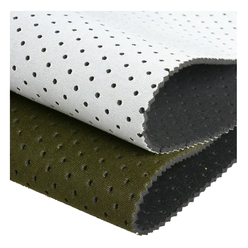 Perforated neoprene fabric for breathable medical and sports applications