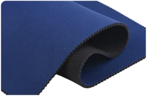 Premium abrasion-resistant nylon laminated neoprene sheet for professional wetsuits and medical braces, manufactured by NeopreneX.