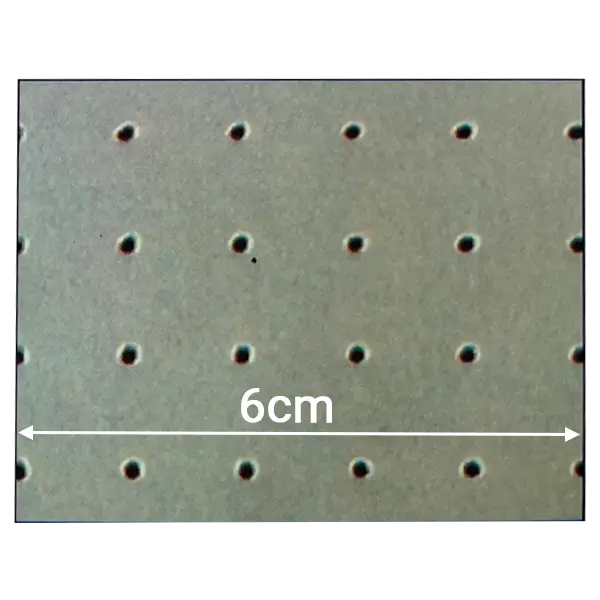 Beige perforated neoprene with a straight square-grid pattern and larger air-flow holes.