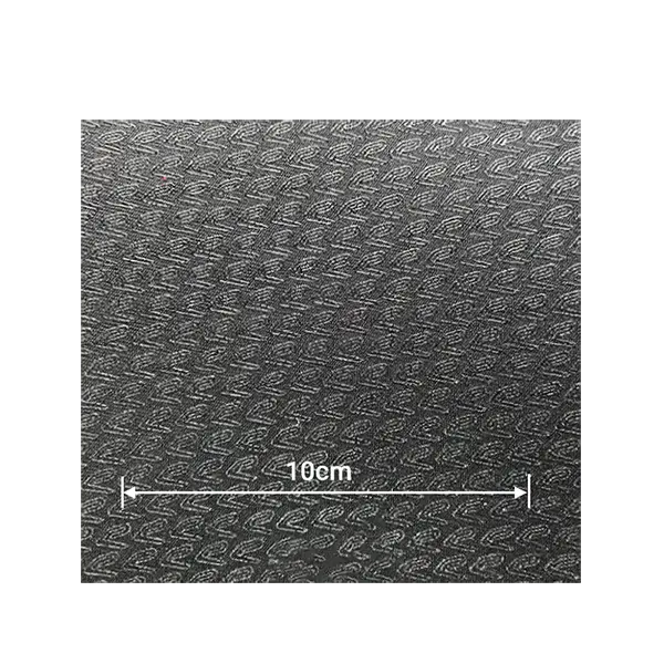 Black neoprene featuring repeating hook-shaped anti-slip printed patterns for specialized gear.