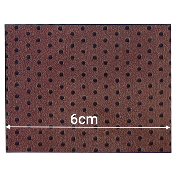 Dark brown ultra-dense staggered perforated neoprene for professional athletic gear.