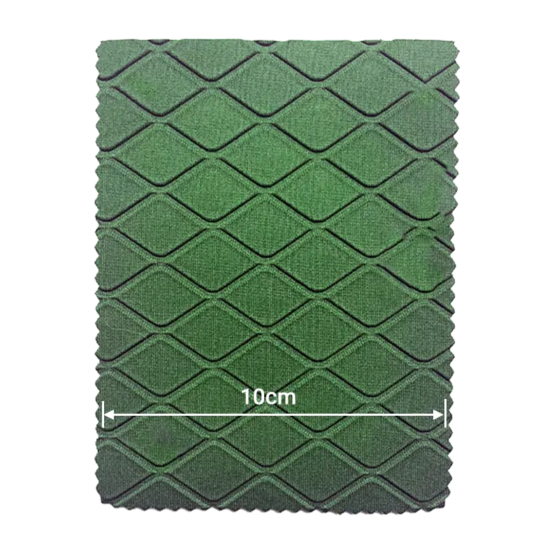 Factory-direct dark green diamond embossed neoprene fabric with no mold fees for industrial-grade gear.