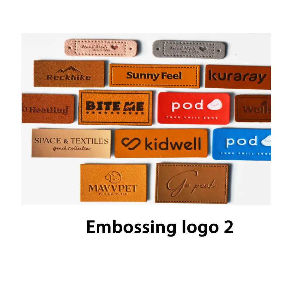 Embossed leather and PU patches for premium bags.