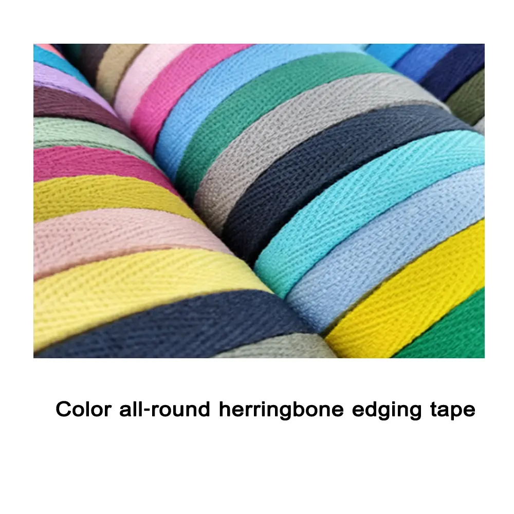 Multi-color herringbone edging tape for neoprene laptop cases.