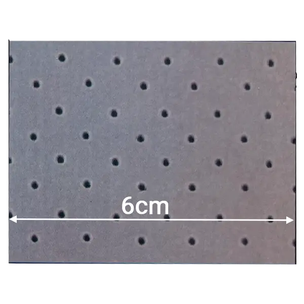 Light grey neoprene with fine staggered perforation for high-end apparel and medical sleeves.