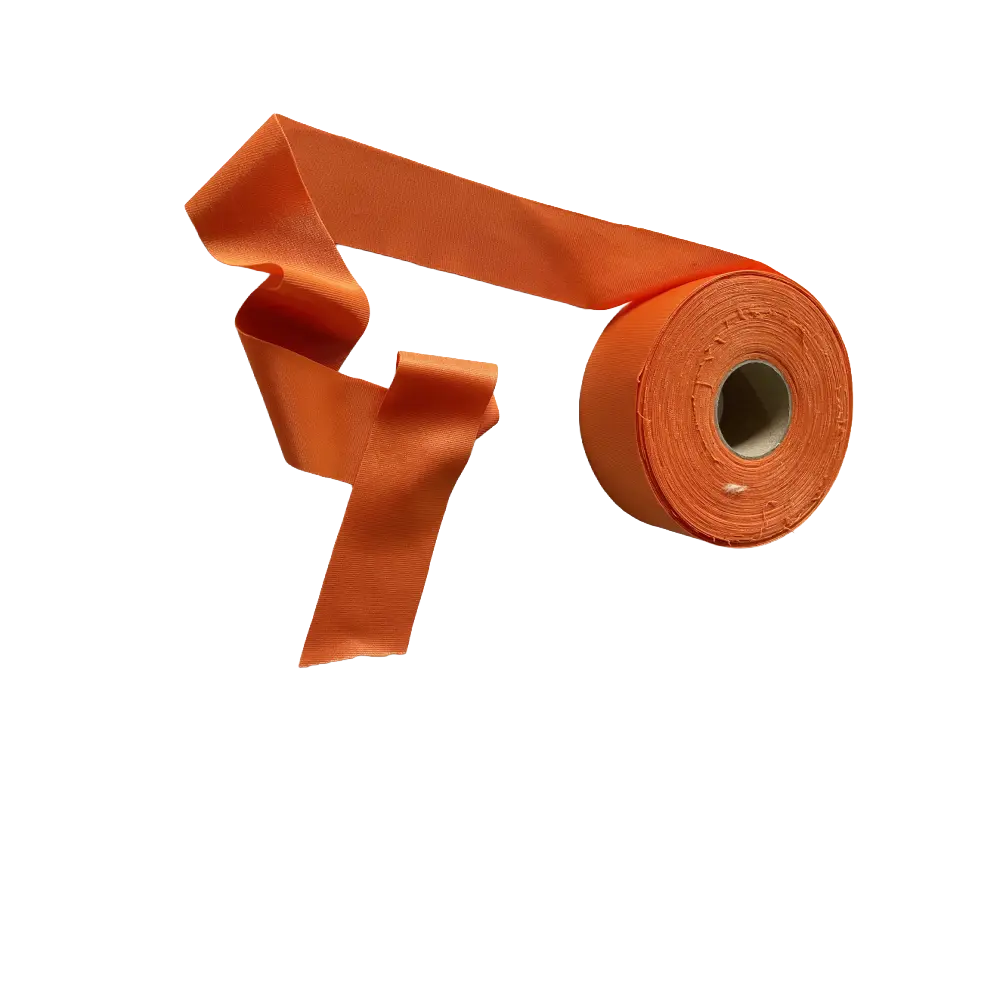 High-stretch orange Lycra elastic edging tape for neoprene.