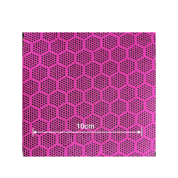 Pink magenta neoprene with hexagonal cluster anti-slip dots for high-performance athletic equipment.