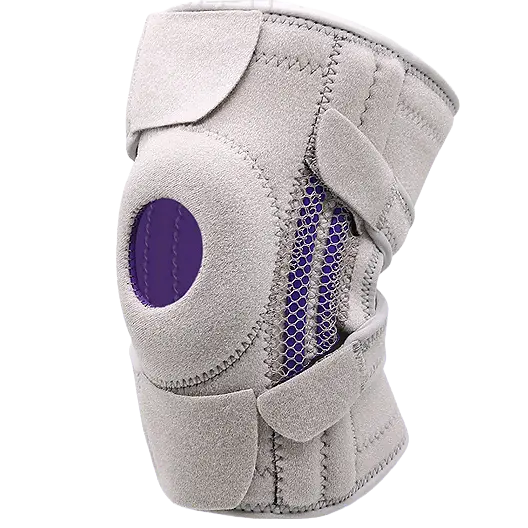 Medical-grade orthopedic knee brace using skin-friendly nylon neoprene fabric for joint support.