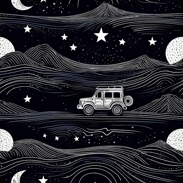 Night Overlanding scene neoprene beer koozie for 4x4 clubs wholesale