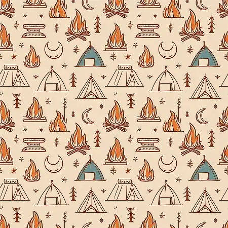 Retro Camp Fire custom neoprene beer koozie for camping gear bulk