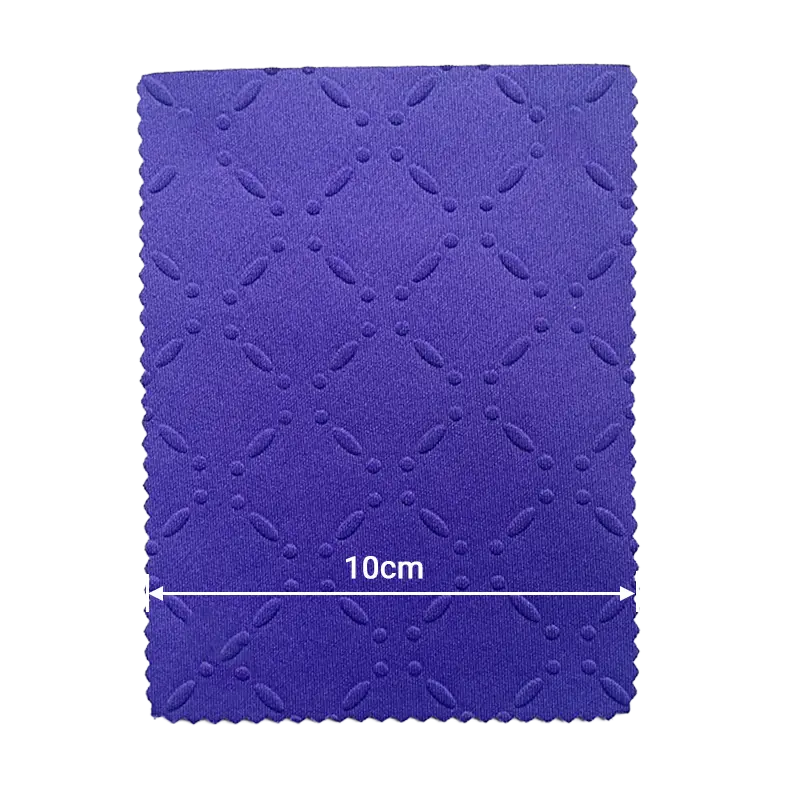 Industrial-grade purple diamond-dot embossed neoprene fabric pattern from a direct manufacturer.