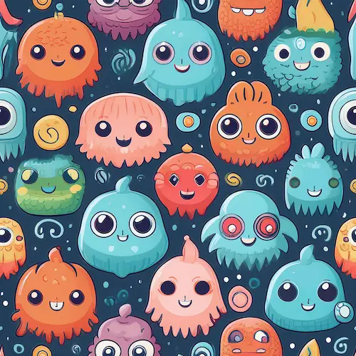 Kawaii Monster Mash custom neoprene koozies for kids' event promotion