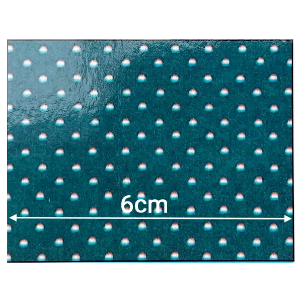 Teal micro-perforated neoprene with high-density staggered holes for maximum moisture-wicking.