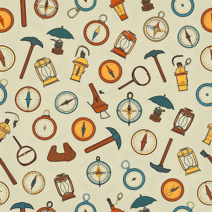 Universal 12cm coffee koozie - Adventure icons pattern for 16oz-24oz cups