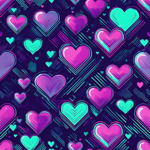 Custom 12cm coffee koozie - Cyber Y2K hearts futuristic design for iced coffee