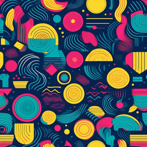 Magnetic iced coffee sleeve 12cm - 90s Memphis pattern retro style branding