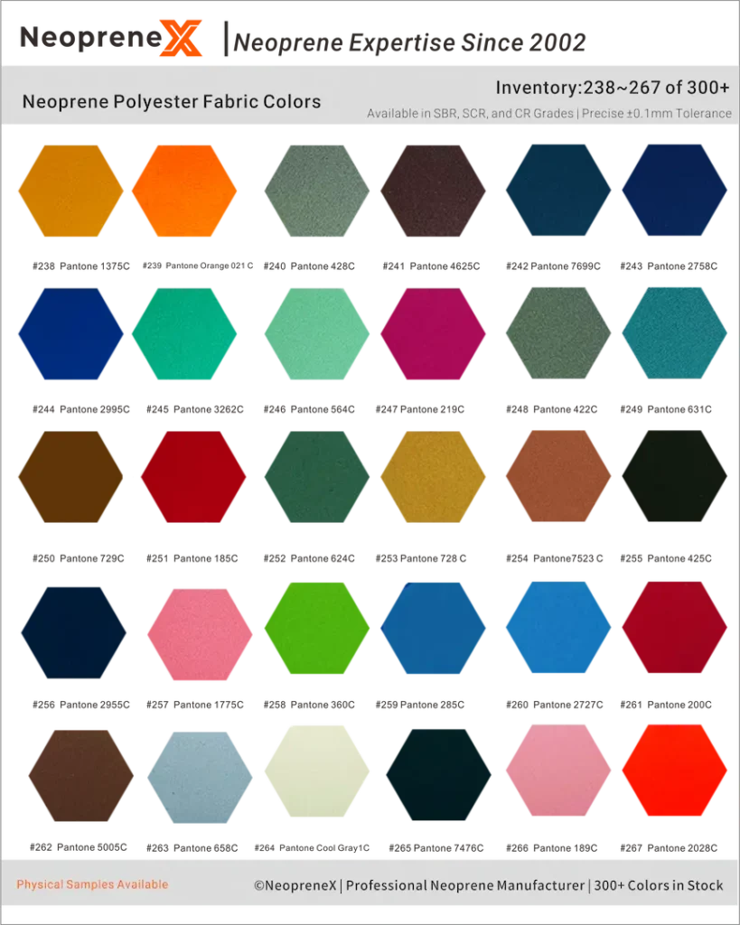 Custom neoprene suppliers polyester fabric swatches for worldwide shipping
