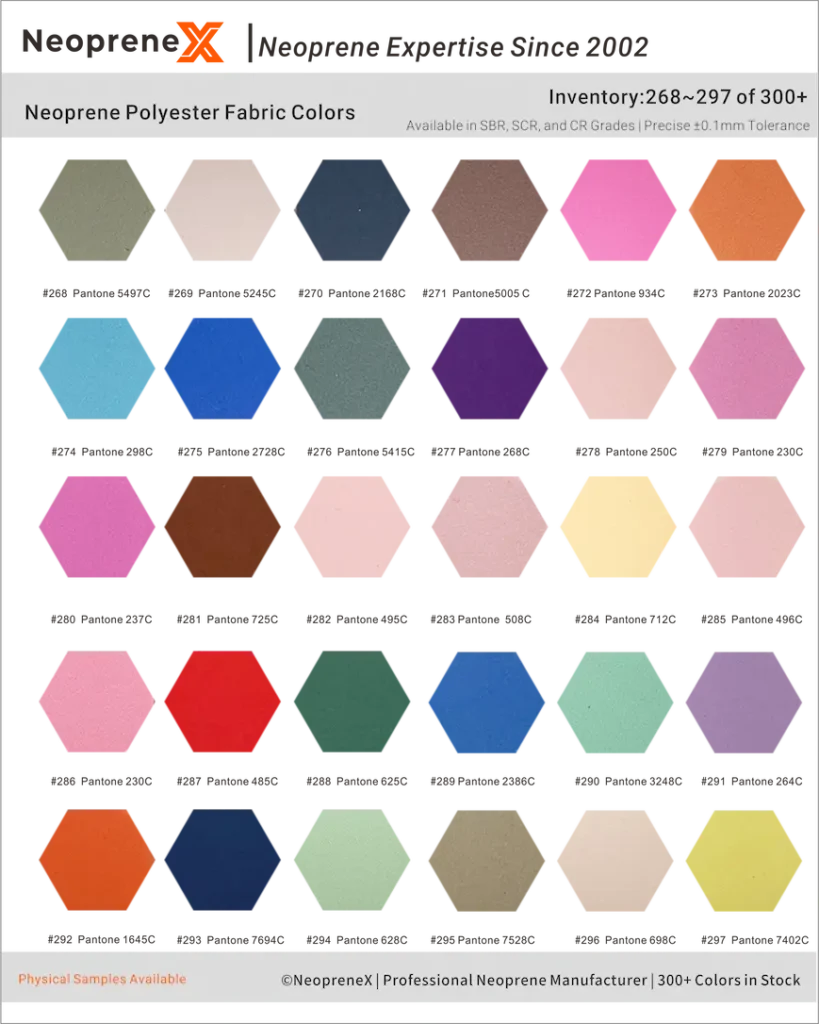 Neoprene suppliers high quality polyester fabric colors 268-297