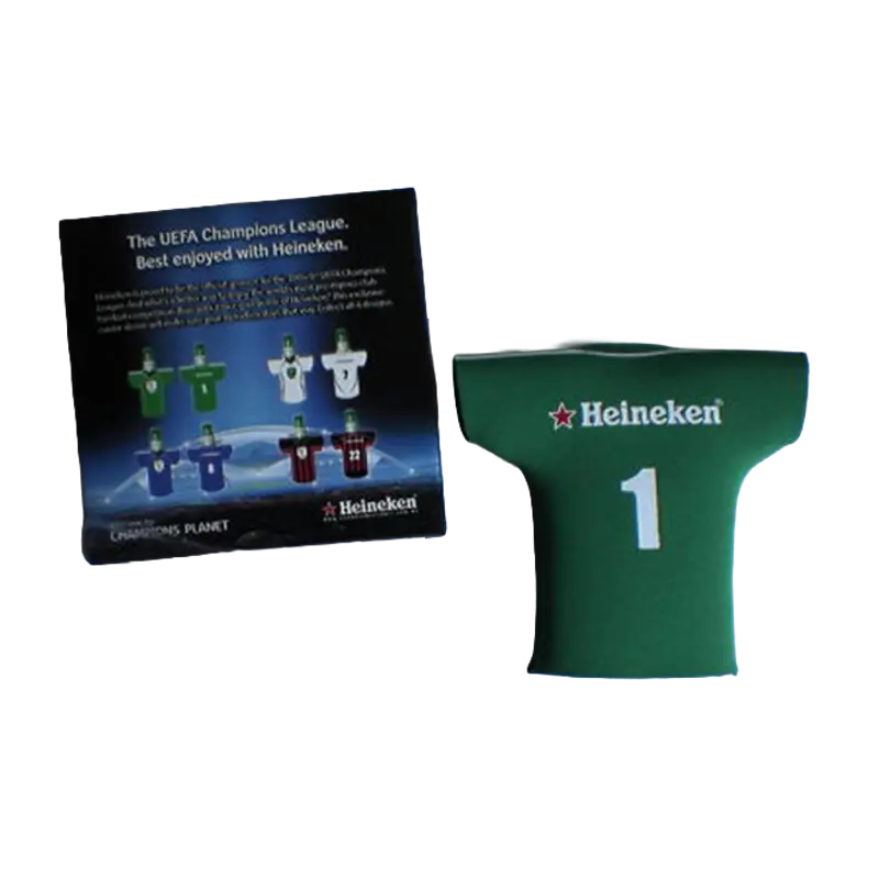 Novelty mini-jersey sleeve with full-surface sublimation print and retail-ready turnkey gift box for licensed promotional campaigns.