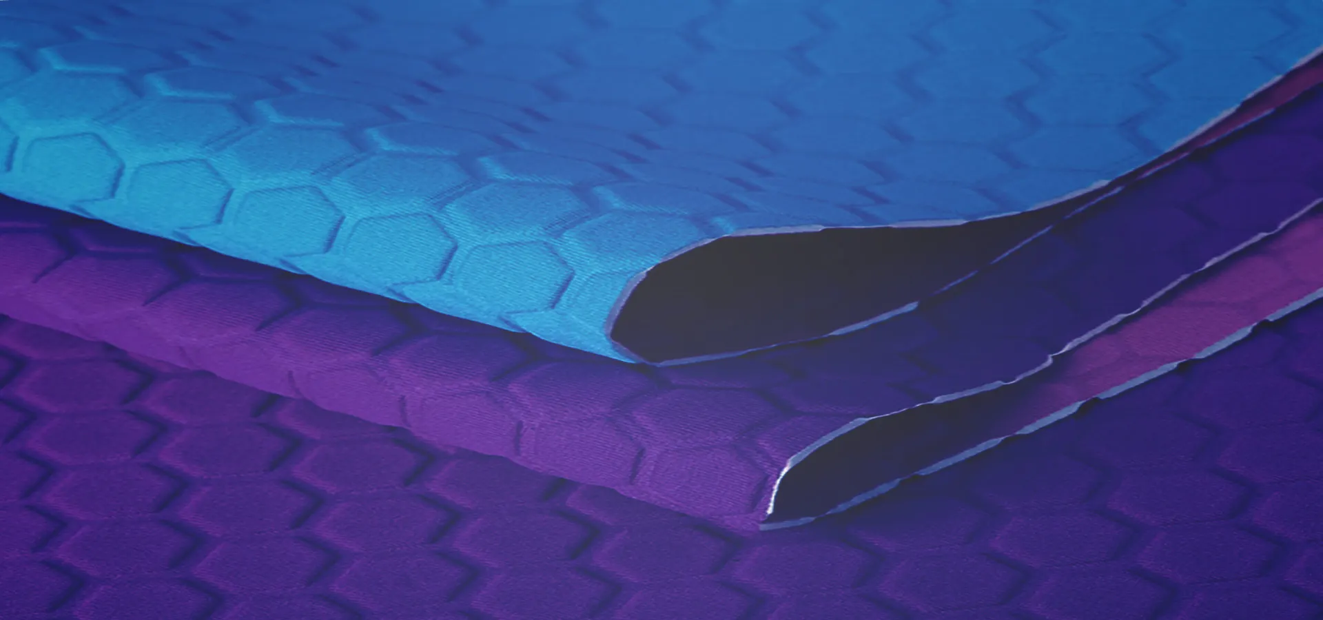 Neoprene sheets thickness comparison showing different layers and hexagonal embossed texture for OEM manufacturing.
